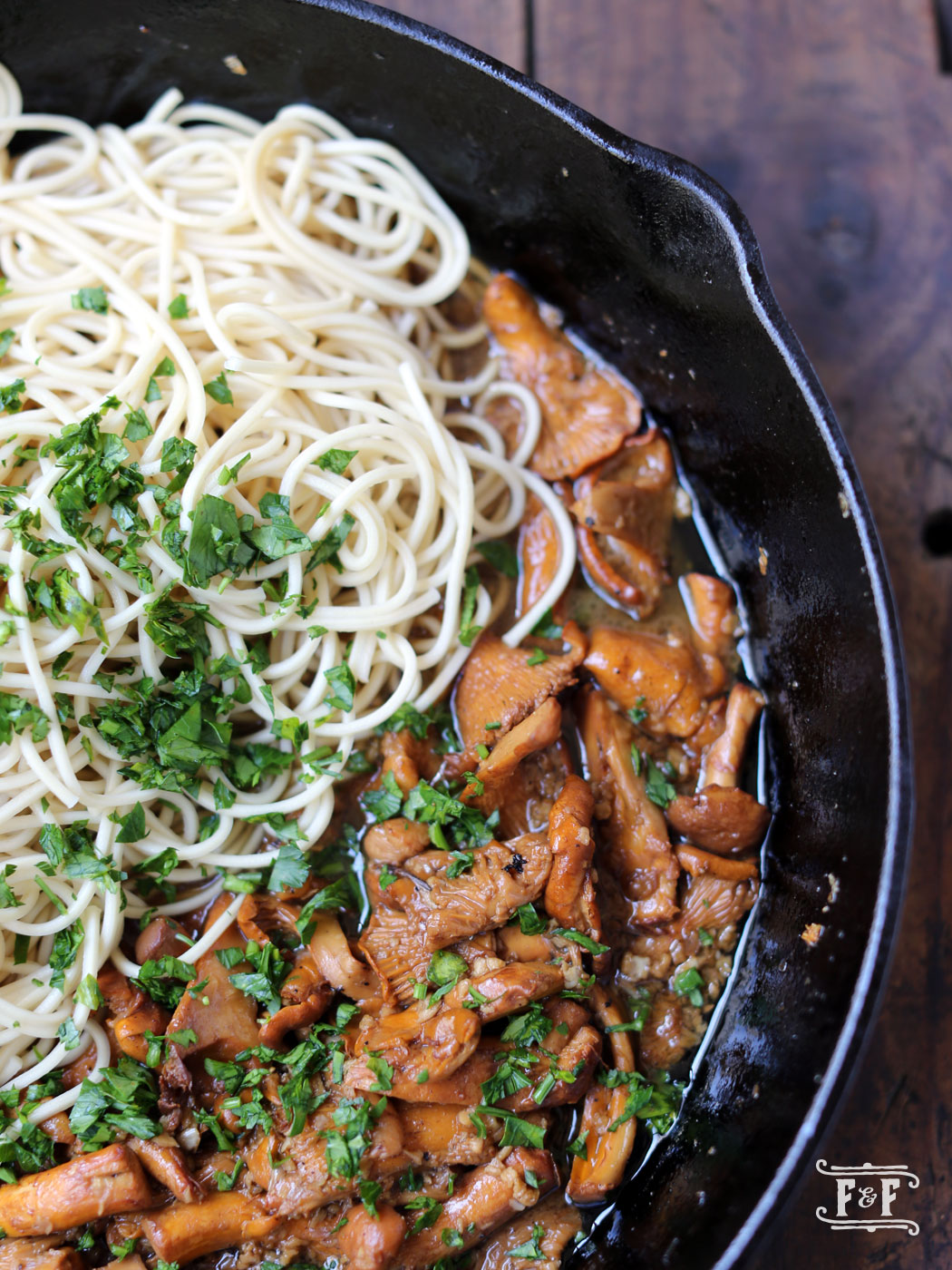 Asian Noodles with Chanterelle & Brown Butter Sauce