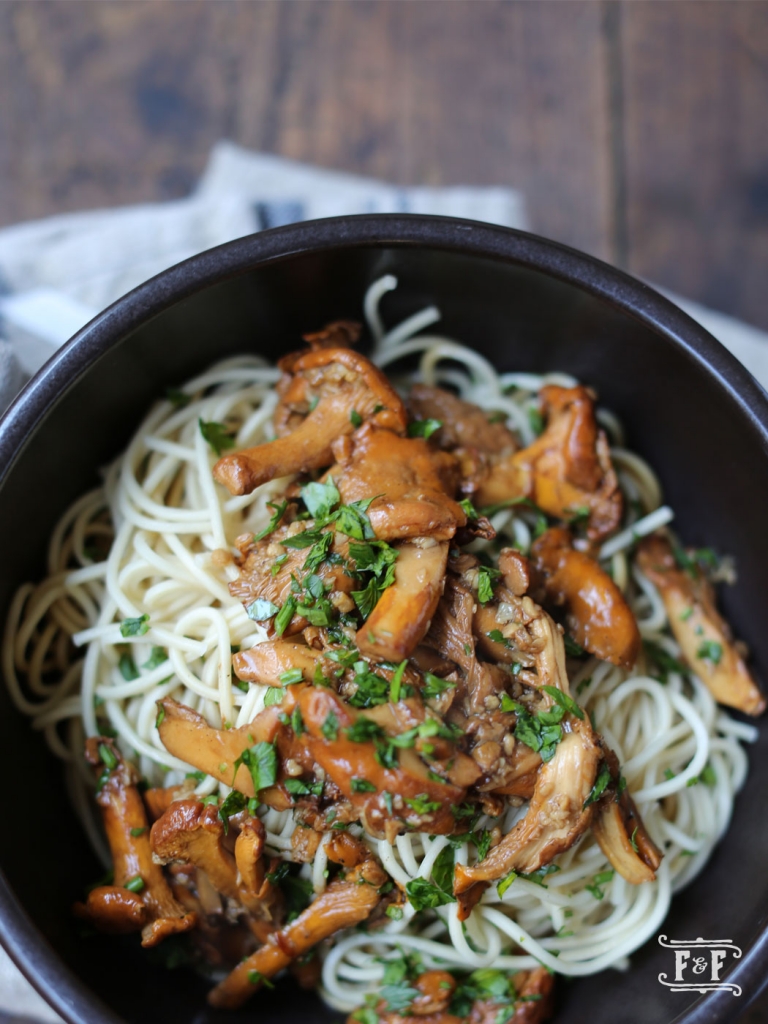 Asian Noodles with Chanterelle and Brown Butter Sauce Flavor and Friends