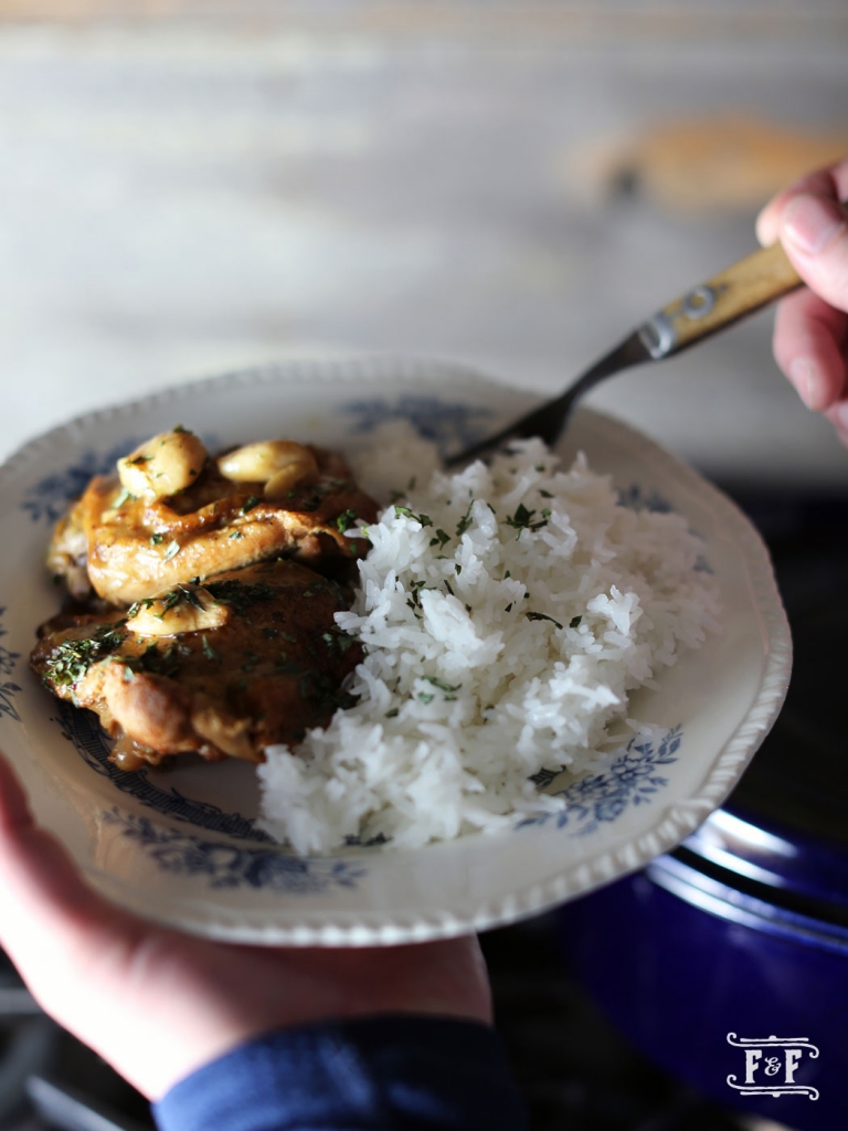 Garlic Chicken with White Wine Gravy Flavor and Friends