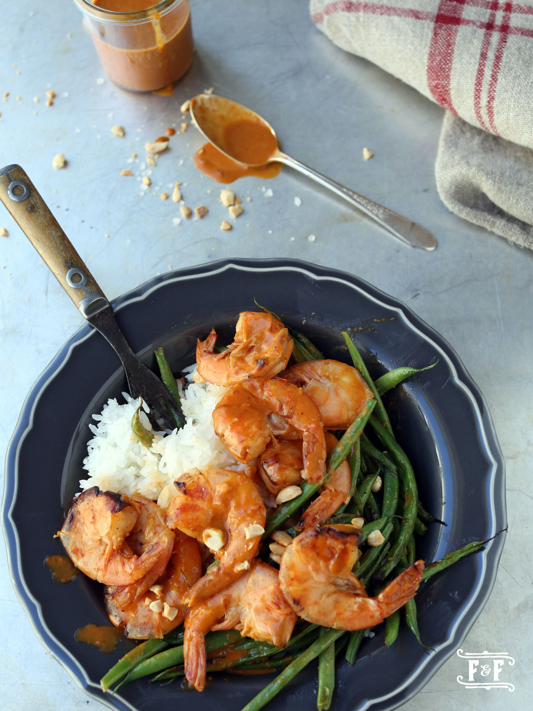  Roasted Shrimp & Green Beans With PB Sauce