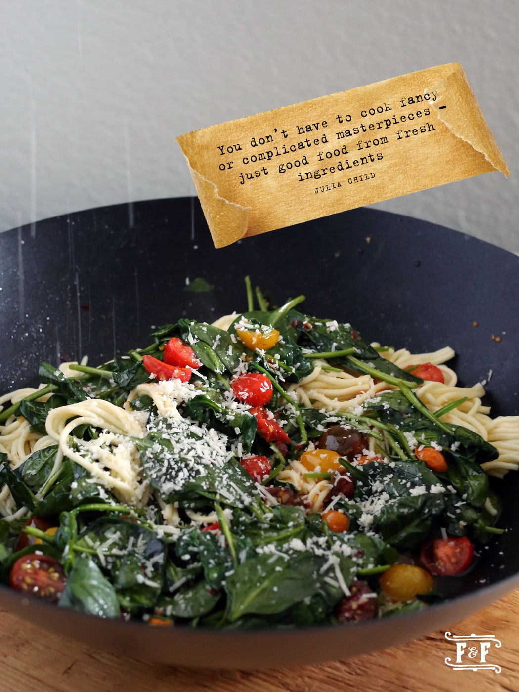  Gluten Free Pasta with Lemony Spinach & Parm