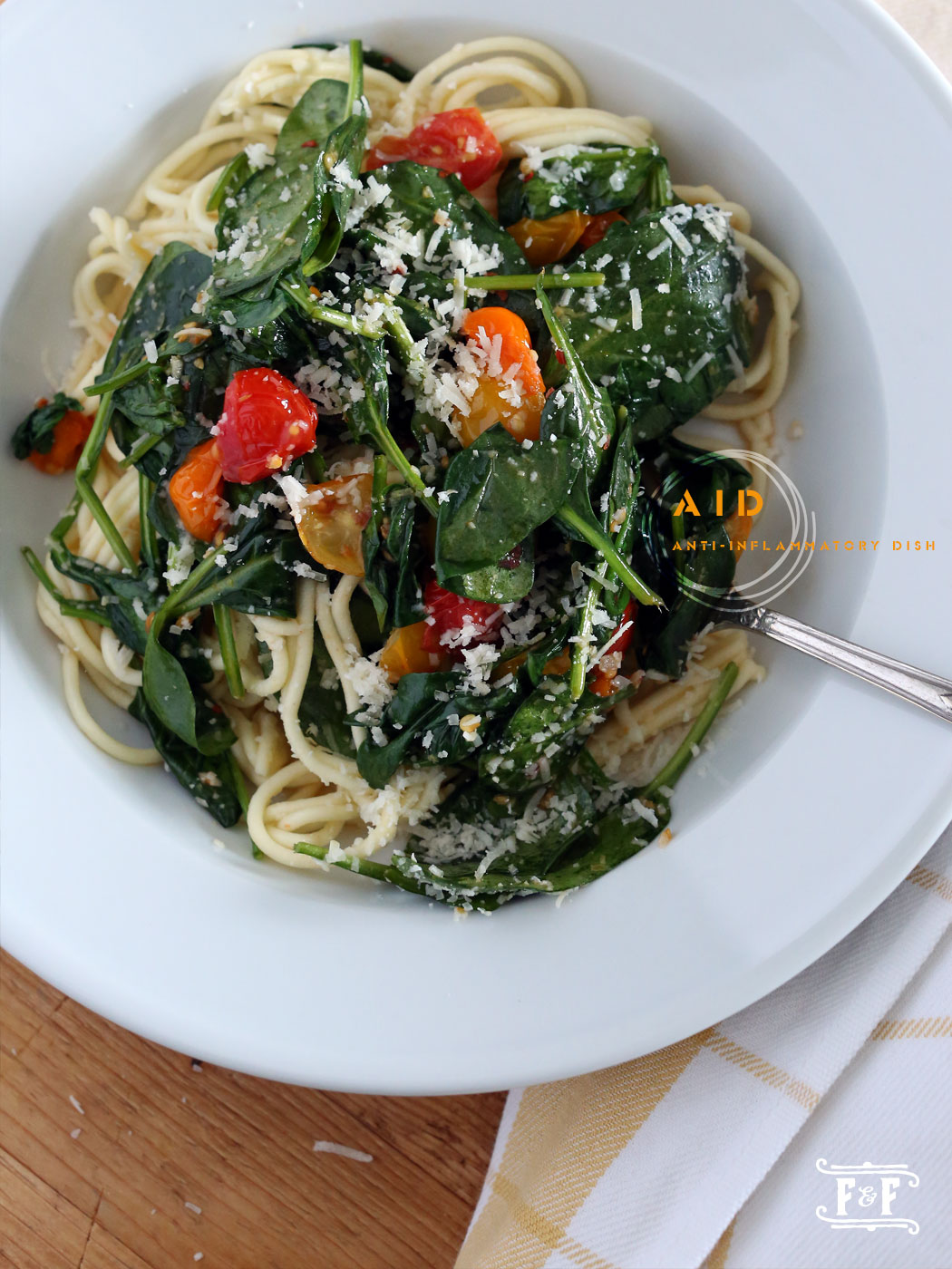 Gluten Free Pasta with Lemony Spinach & Parm